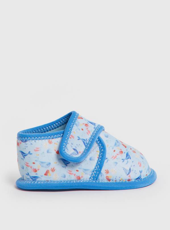 Blue Aqua Print Shoes 3-6 months